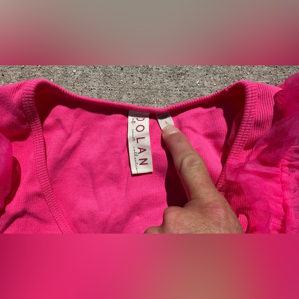 Dolan | Hot Pink | Kids | Tank Top | Ruffle Sleeves | Size Small - Picture 3 of 6